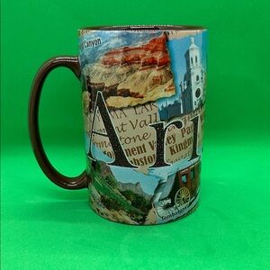 New Arizona Souvenir 18 oz. Tall Edched Mug with Brown Handle